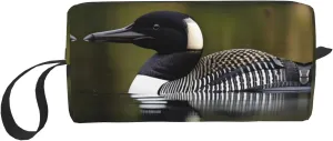 Loon Nature Bird print Travel Cosmetic Bag Gifts for Women Portable Make Up Bags for Women Mother Sister