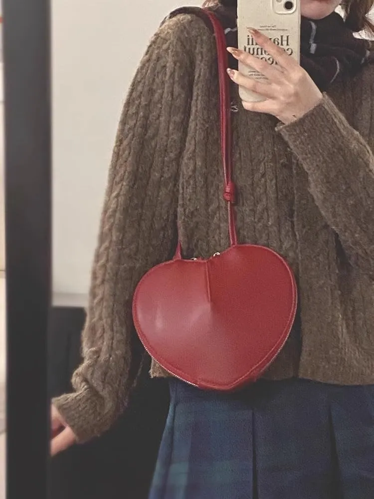 Love Heart Mini Y2k Crossbody Bags for Women Coquette Shoulder Bag Purses Y2k Coquette Stuff Valentines Day