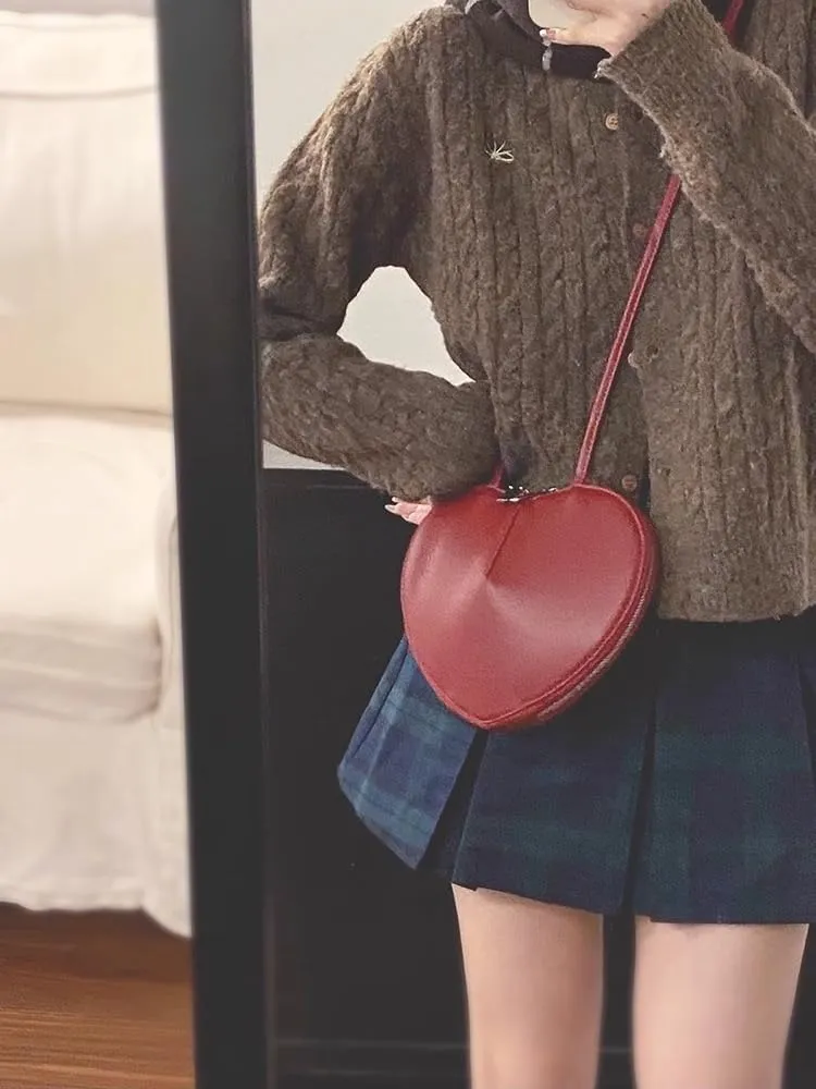Love Heart Mini Y2k Crossbody Bags for Women Coquette Shoulder Bag Purses Y2k Coquette Stuff Valentines Day