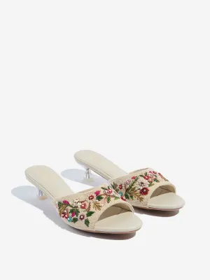 LUNA BLU Multicolour Floral Embroidered Heel Sandals