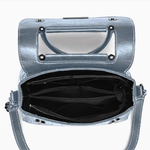 Luxury Crocodile Pattern Handbag – Vegan Leather Satchel Bag