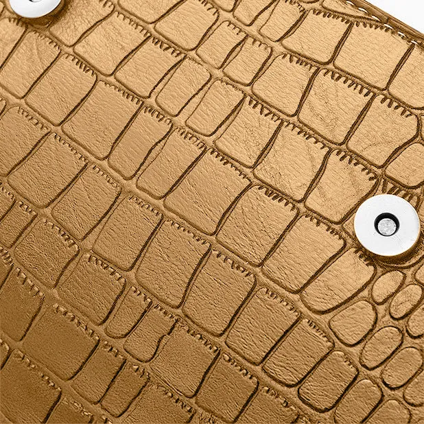 Luxury Crocodile Pattern Handbag – Vegan Leather Satchel Bag