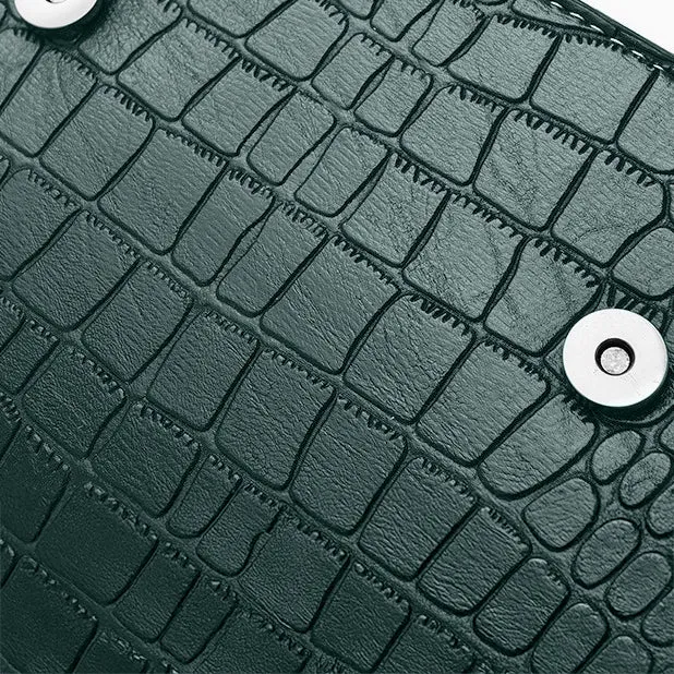 Luxury Crocodile Pattern Handbag – Vegan Leather Satchel Bag