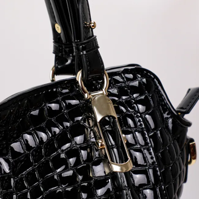 Luxury Crocodile Pattern Leather Tote Bag – Large Capacity Handbag