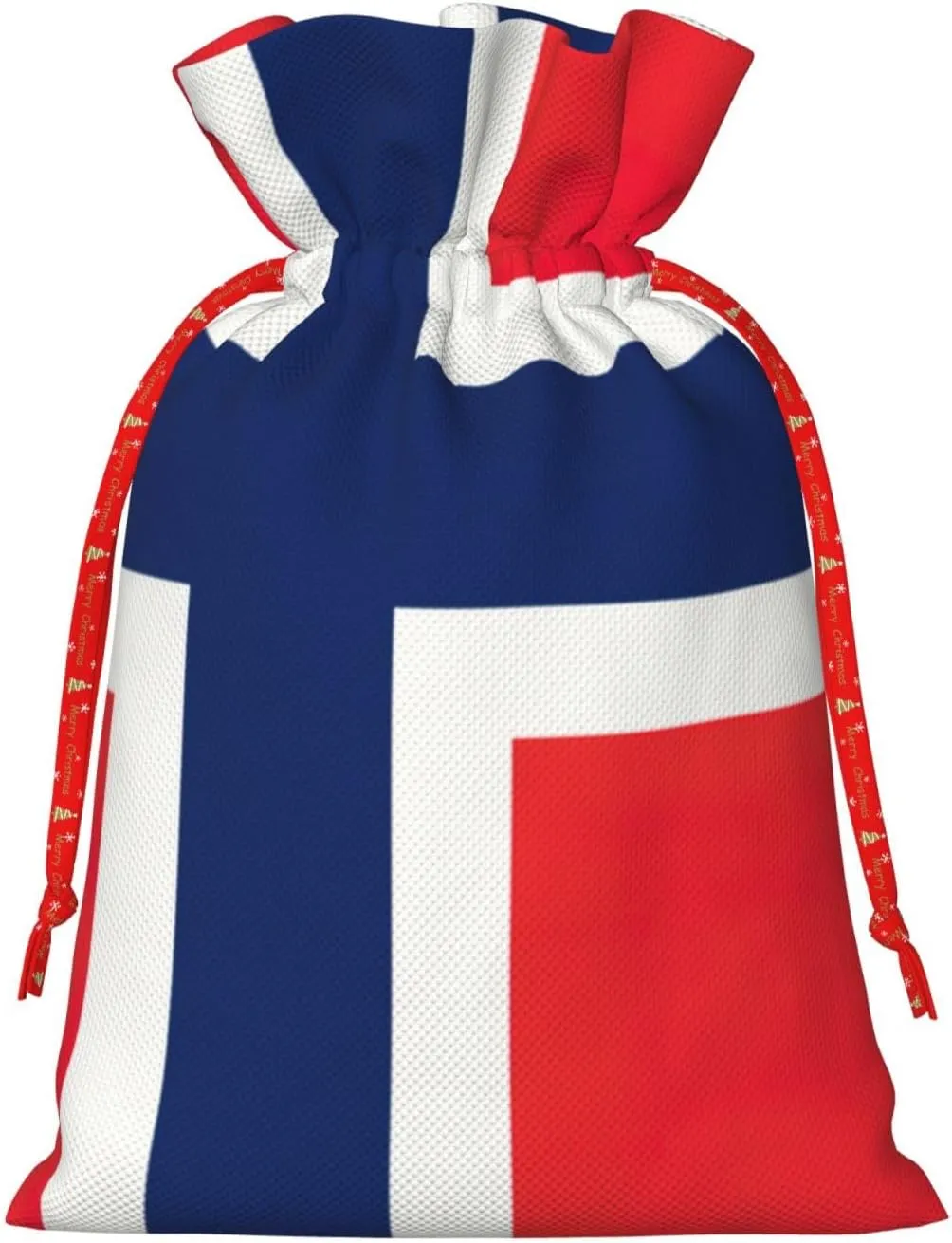 LXqlSS Norwegian flag print Burlap Bag,Christmas Gift Bag with Drawstrings and Gift Tag Wedding Christmas Party Favors