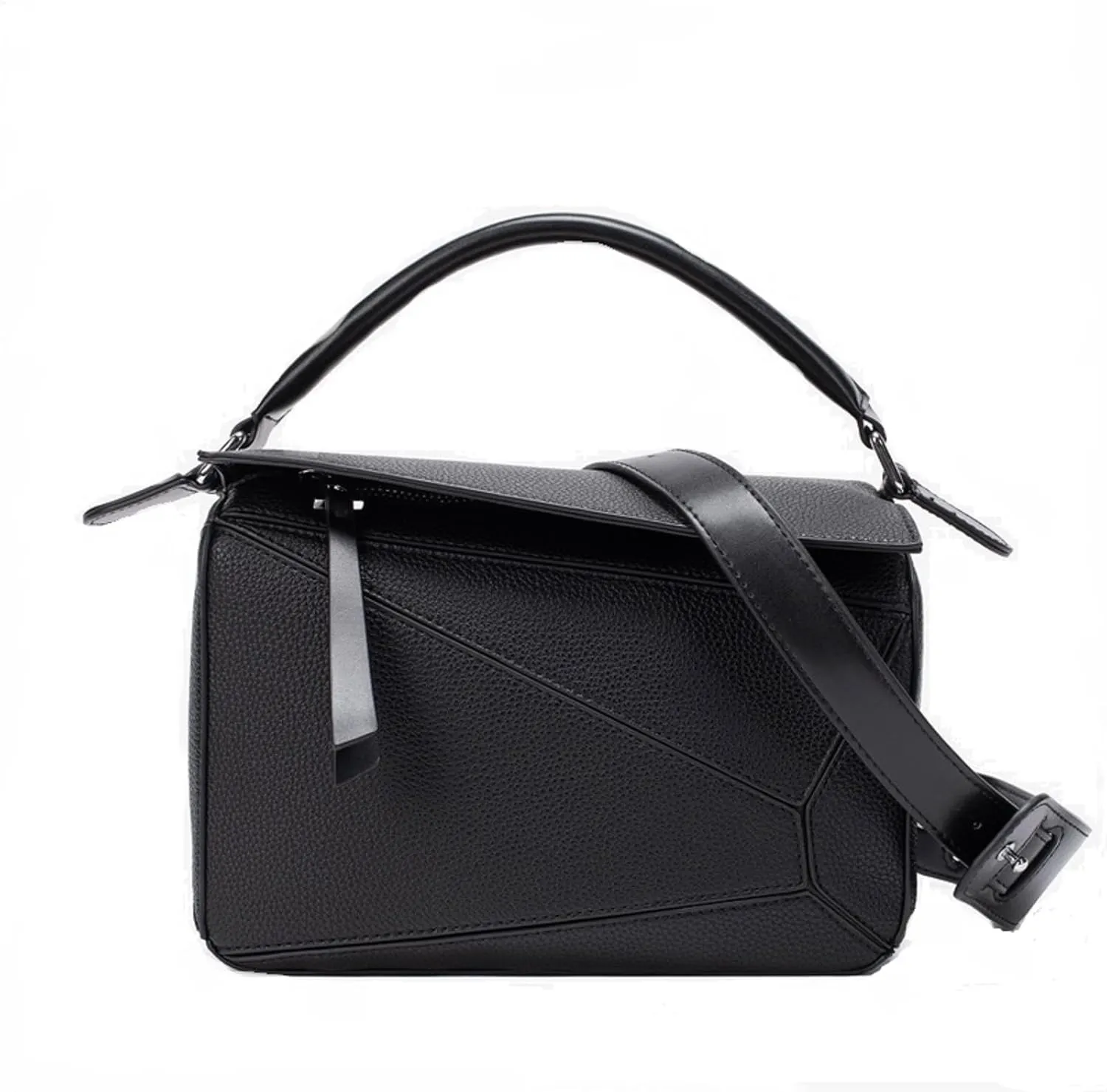 Lychee pattern with embossed bags cow leather puzzle purses shoulder crossbody handbags for women