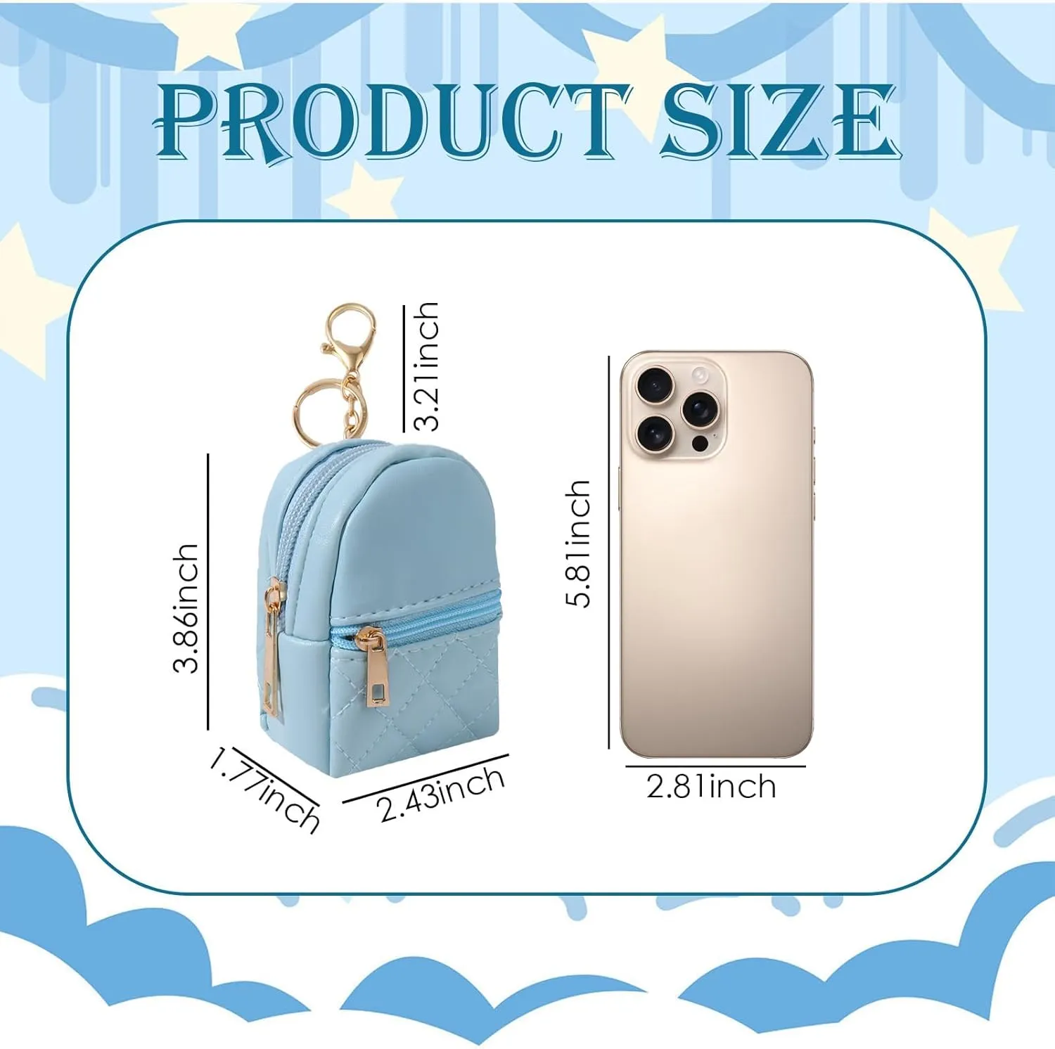 LYDZTION 3Pcs Mini Backpack Cute Cosmetic Bag for Women,PU Leather Makeup Bag Key Pocket Lipstick Bag Card Holder Data Cable Organizer Zipper Pouch,Pink Blue Purple