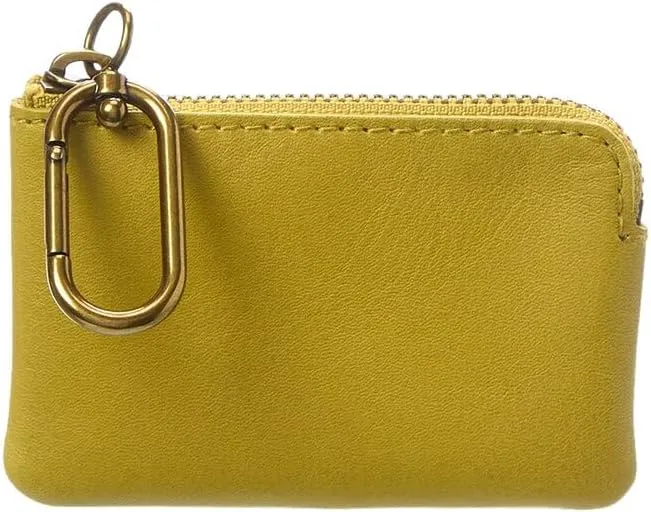 Madewell The Leather Carabiner Mini Pouch Citrus Lime One Size
