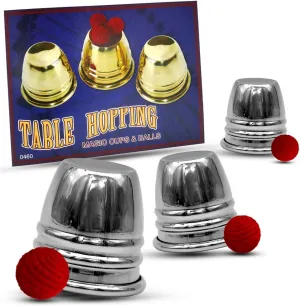 Magic Makers Chrome Table Hopping Mini Cups and Balls Includes Magic Training Video Guide