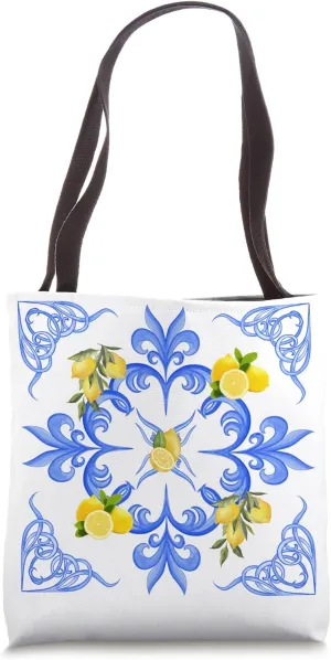Majolica, Amalfi Coast, Positano, Ceramic Lemon Print, Italy Tote Bag