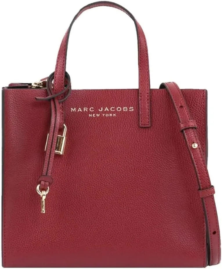 Marc Jacobs M0015685 Mini Grind Pomegranate With Gold Hardware Leather Small Women's Tote