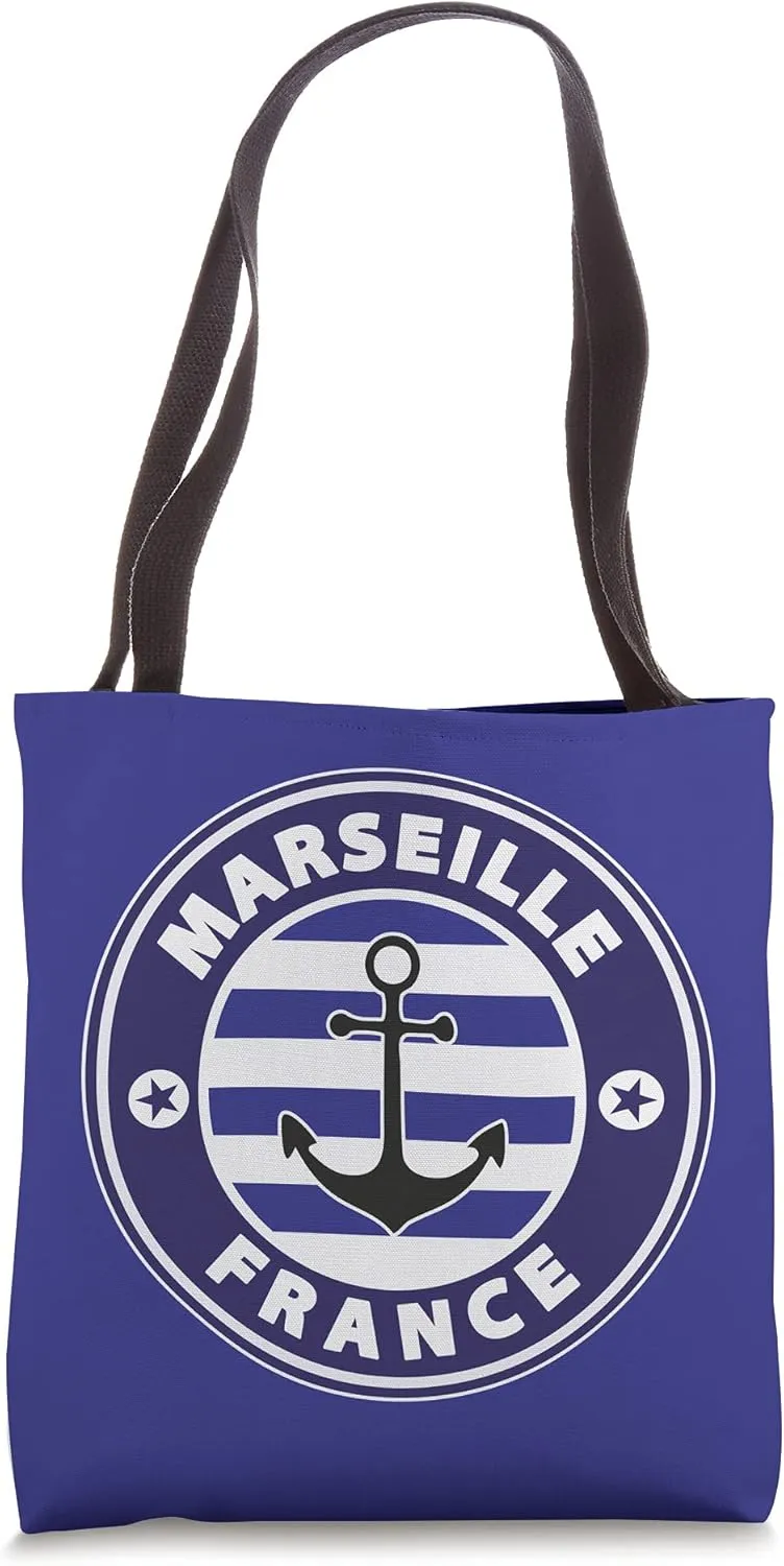 Marseille France beach vintage sailing holiday sun souvenir Tote Bag