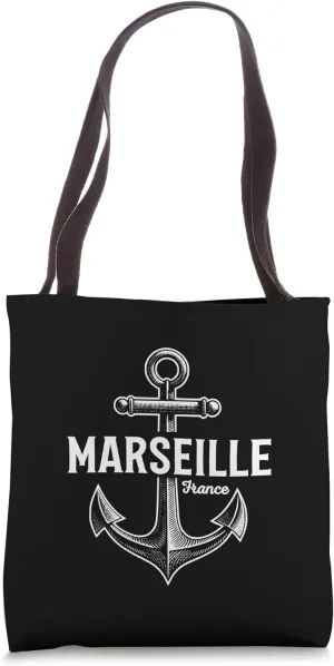 Marseille France Vintage Anchor Tote Bag