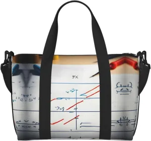 Math Formula print Travel Duffel Bag,workout duffel bag, overnight shoulder Bag,Weekender Bag for Women Men