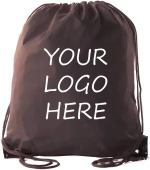 Mato & Hash Custom Bags With Your Logo | Promotional Drawstring Backpack - 100PK Brown CE2500