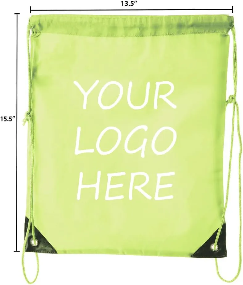 Mato & Hash Custom Bags With Your Logo | Promotional Drawstring Backpack - 100PK Lime CE2500