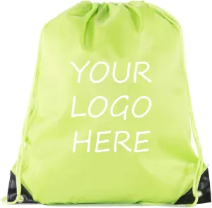 Mato & Hash Custom Bags With Your Logo | Promotional Drawstring Backpack - 100PK Lime CE2500