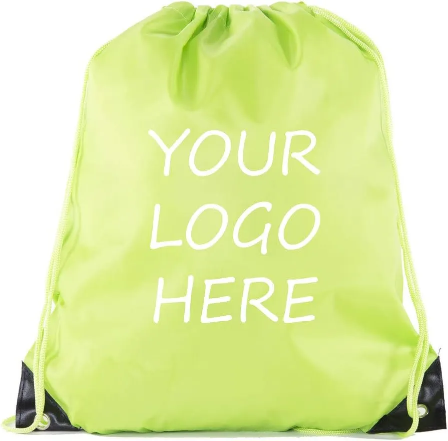 Mato & Hash Custom Bags With Your Logo | Promotional Drawstring Backpack - 100PK Lime CE2500