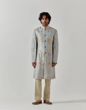 Matrix Jacket Silk Brocade Ice Blue Rainforest
