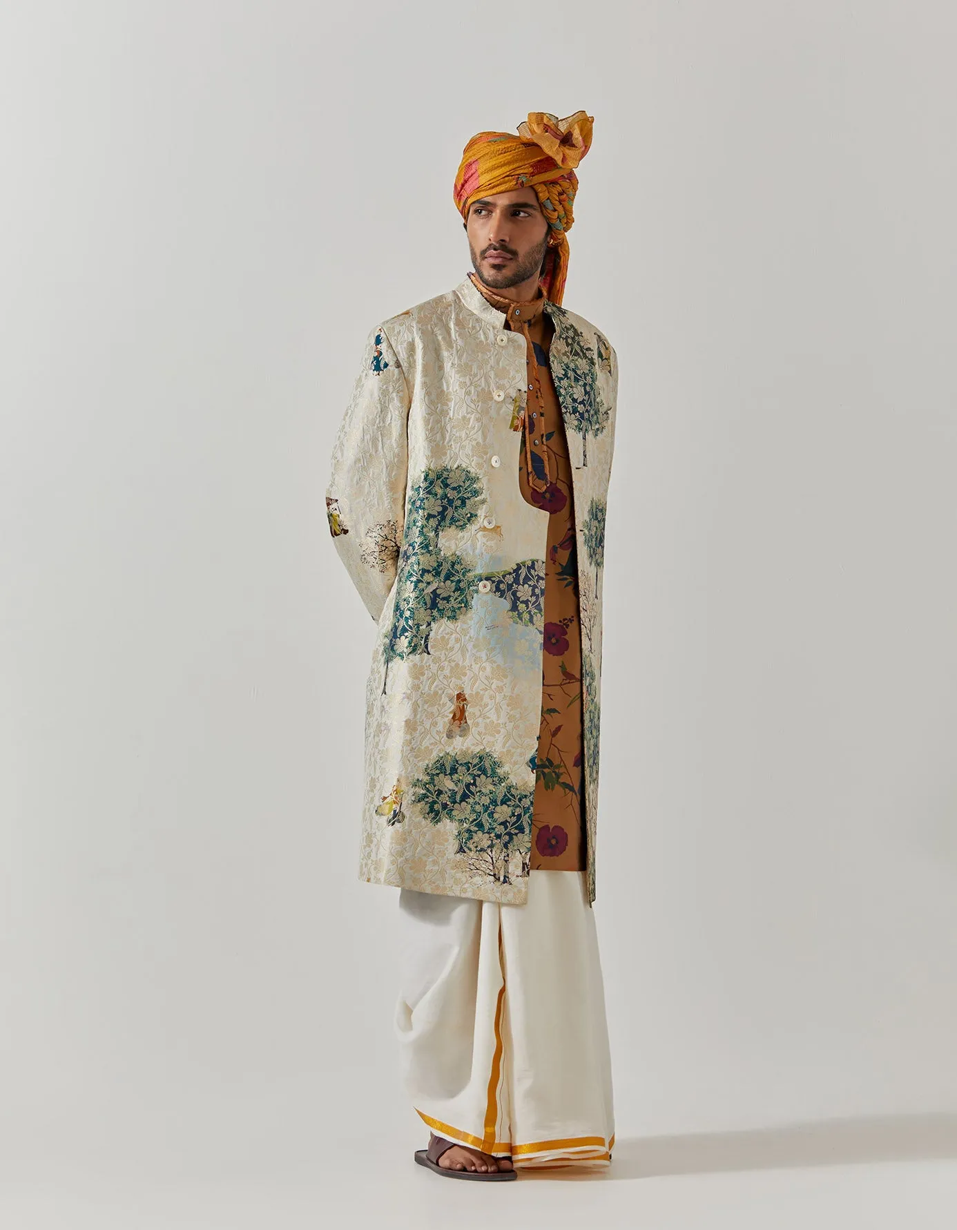 Matrix Jacket Silk Brocade White Golfer