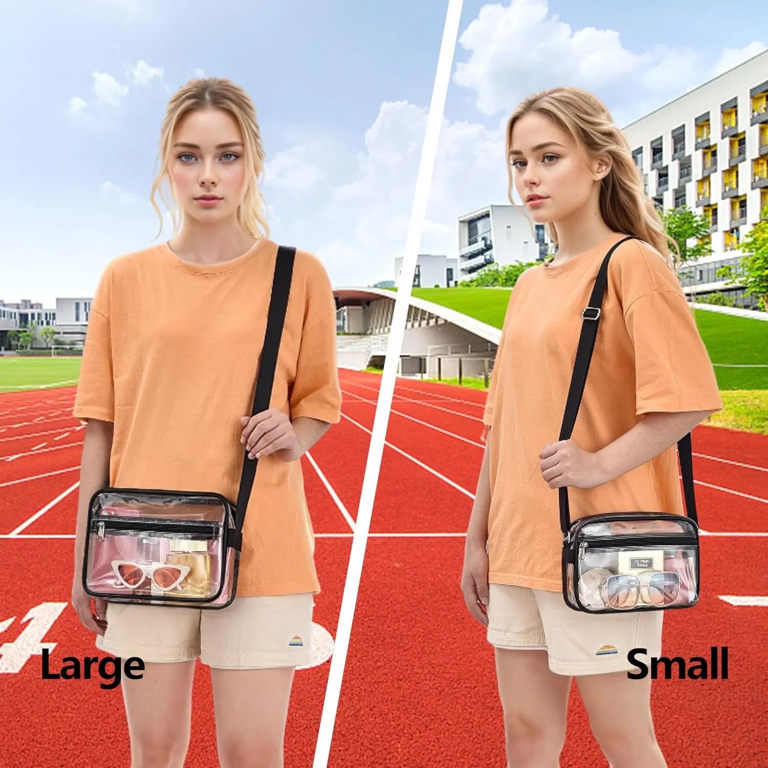 MAY TREE Clear Bag for Stadium Events Clear Messenger Bag Suitable for Concert Outfits and Sports Events