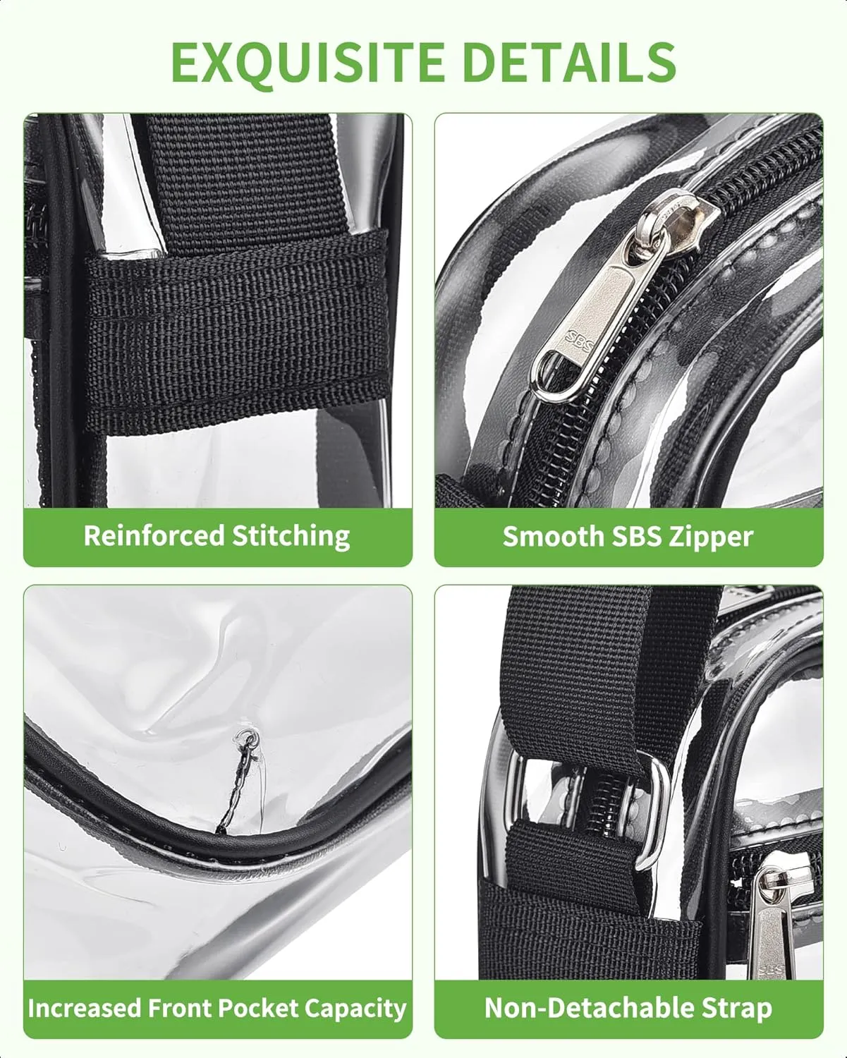 MAY TREE Clear Bag for Stadium Events Clear Messenger Bag Suitable for Concert Outfits and Sports Events
