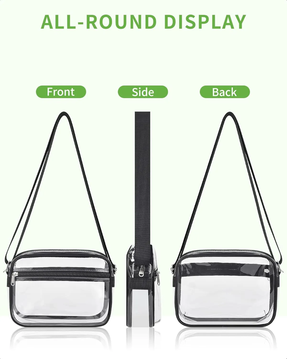 MAY TREE Clear Bag for Stadium Events Clear Messenger Bag Suitable for Concert Outfits and Sports Events