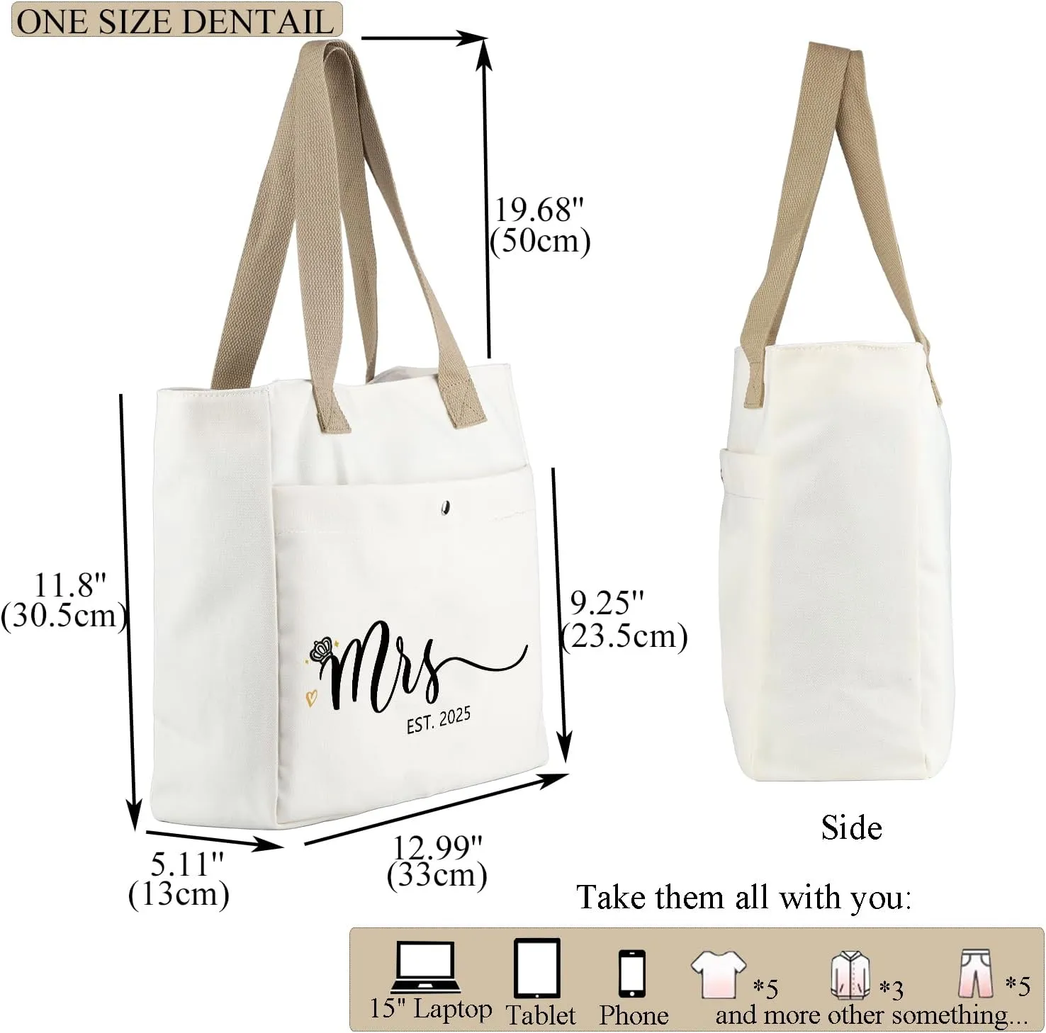 MBMSO Future Mrs 2024 Bride Tote Bag Wedding Bridal Shower Gifts for Bride to be Bachelorette Engagement Gifts Shoulder Bag