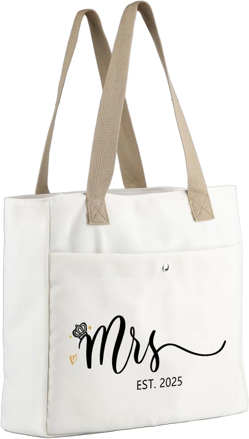 MBMSO Future Mrs 2024 Bride Tote Bag Wedding Bridal Shower Gifts for Bride to be Bachelorette Engagement Gifts Shoulder Bag