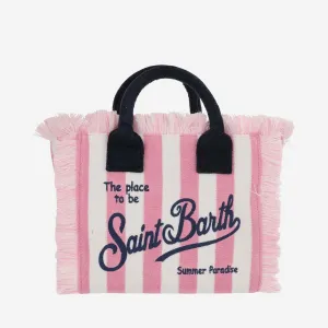 Mc2 Saint Barth Colette Tote Bag With Striped Pattern And Logo
