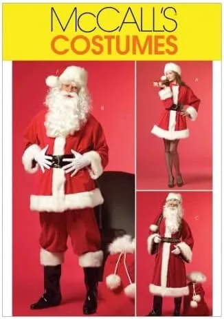 McCall's Ladies & Mens Sewing Pattern 5550 Father Christmas Santa Costumes & Bag