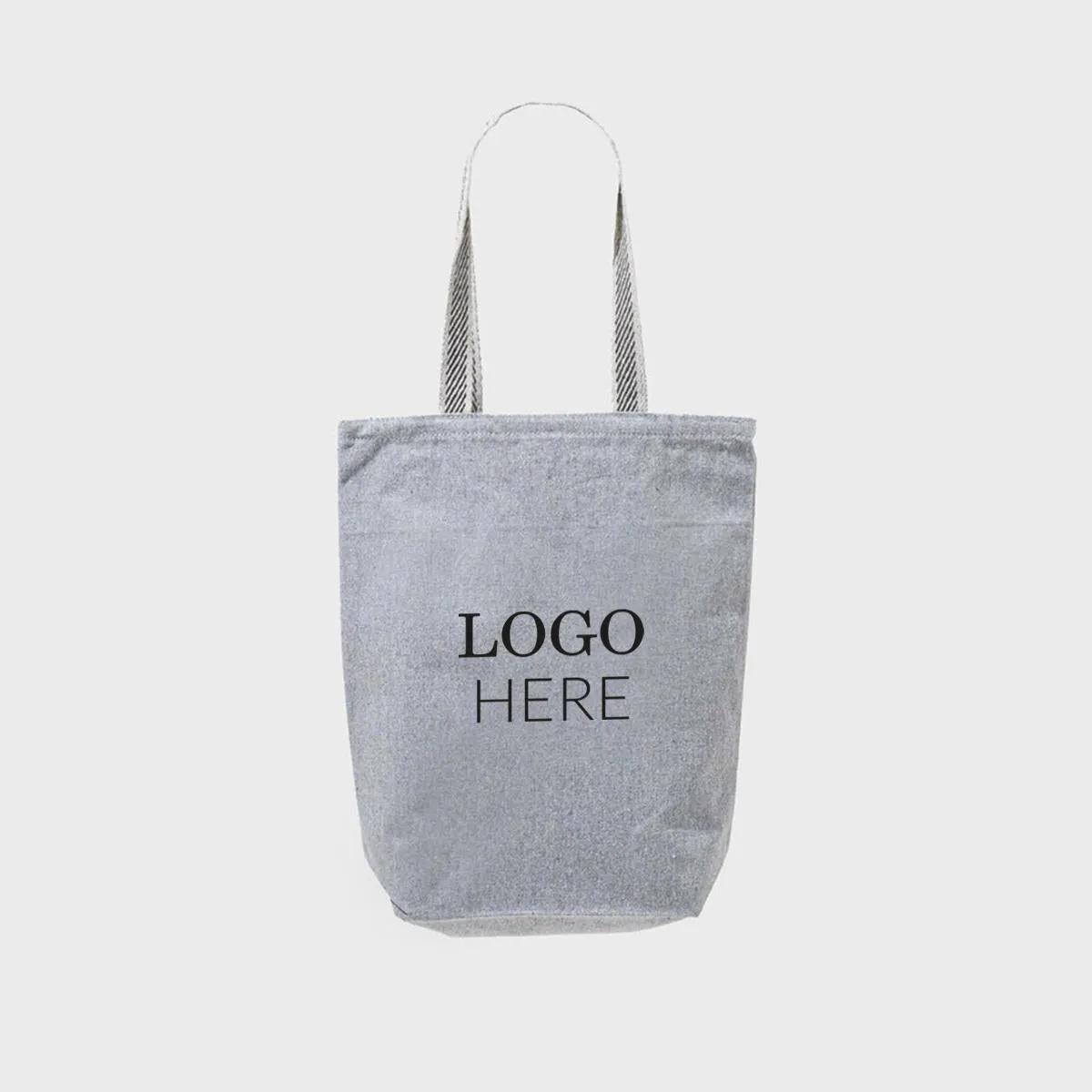 Medium grey 12oz recycled canvas bag with base gusset