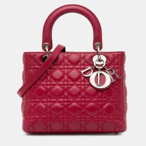 Medium Lambskin Cannage Lady Dior