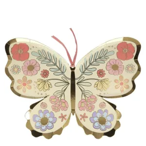 Meri Meri Floral Butterfly Plates (PK8)