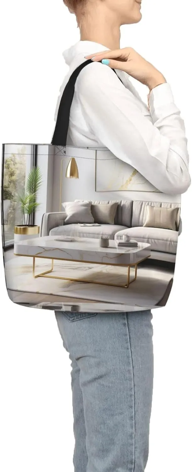 Merry Christmas Print Tote Bag Shoulde Bag Handbag Grocery Bags Reusable For Office Shopping Travel Casual Work Holiday