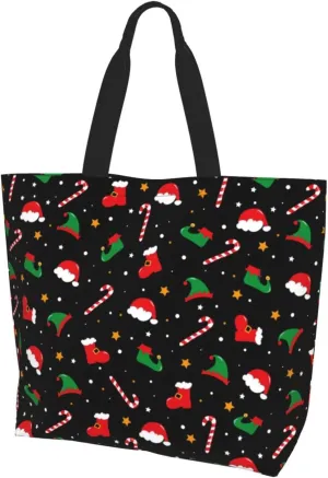Merry Christmas Tote Bag for Women Mother,Christmas Snowman Snowflake Shopping Grocery Bag Shoulder Bags