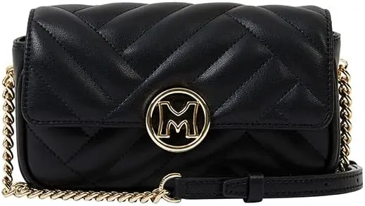METROCITY Women's Neobella Bag Mini Cross bag M213MQ3080Z Black MC Snap Button Type