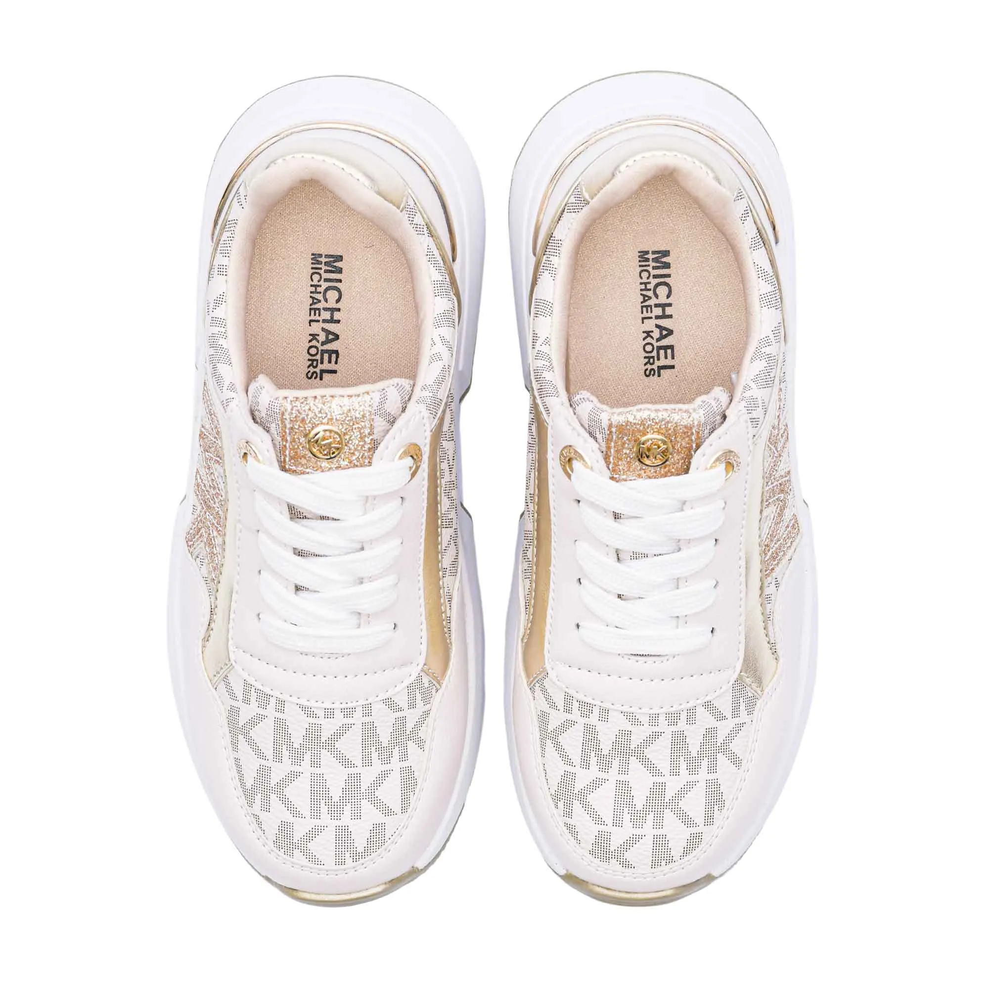 Michael Kors Kids Girl's Vanilla & Gold Sneaker