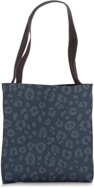 Midnight Blue - Chic Elegant Leopard Animal Print Pattern Tote Bag