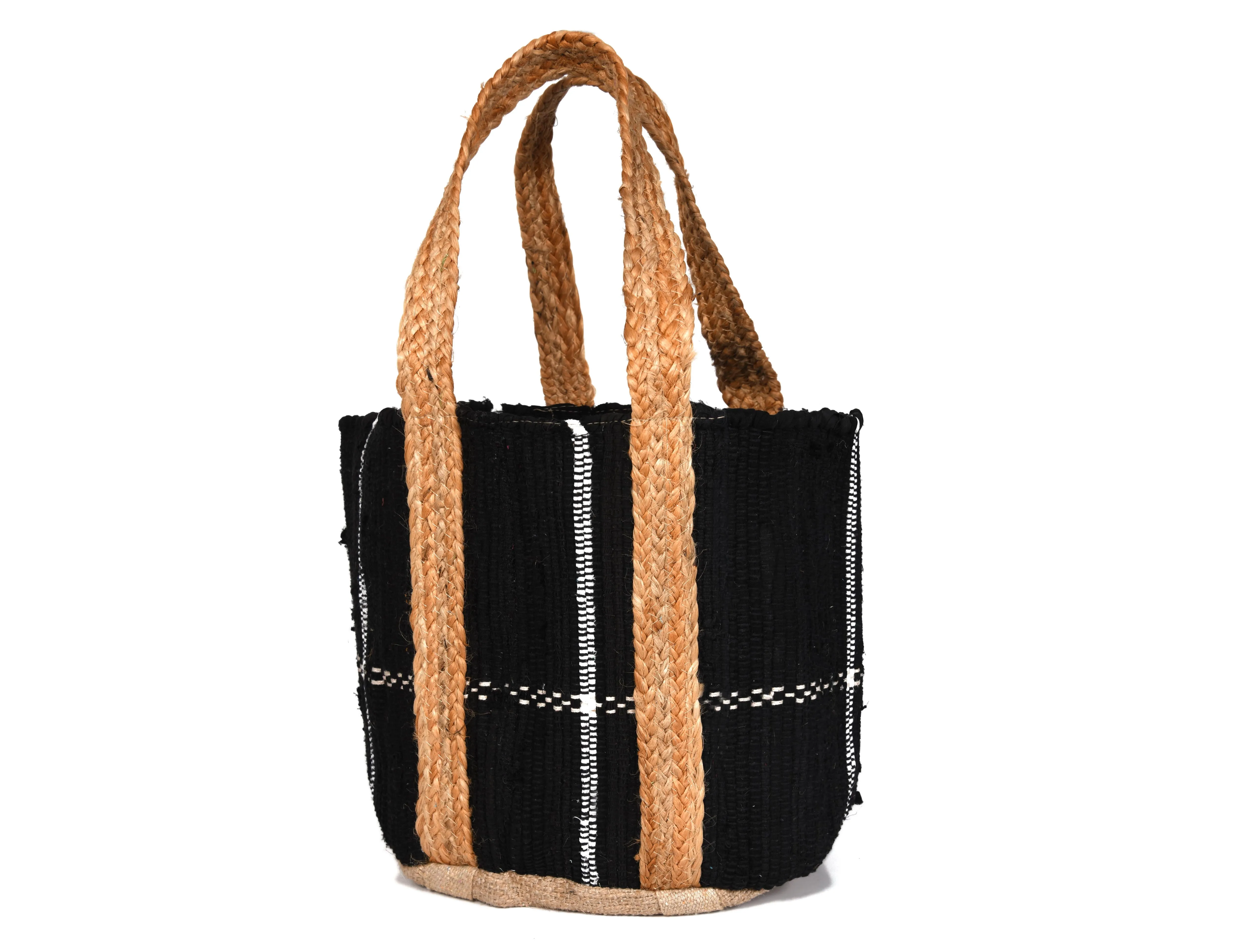 Midnight Waves Jute Tote Bag