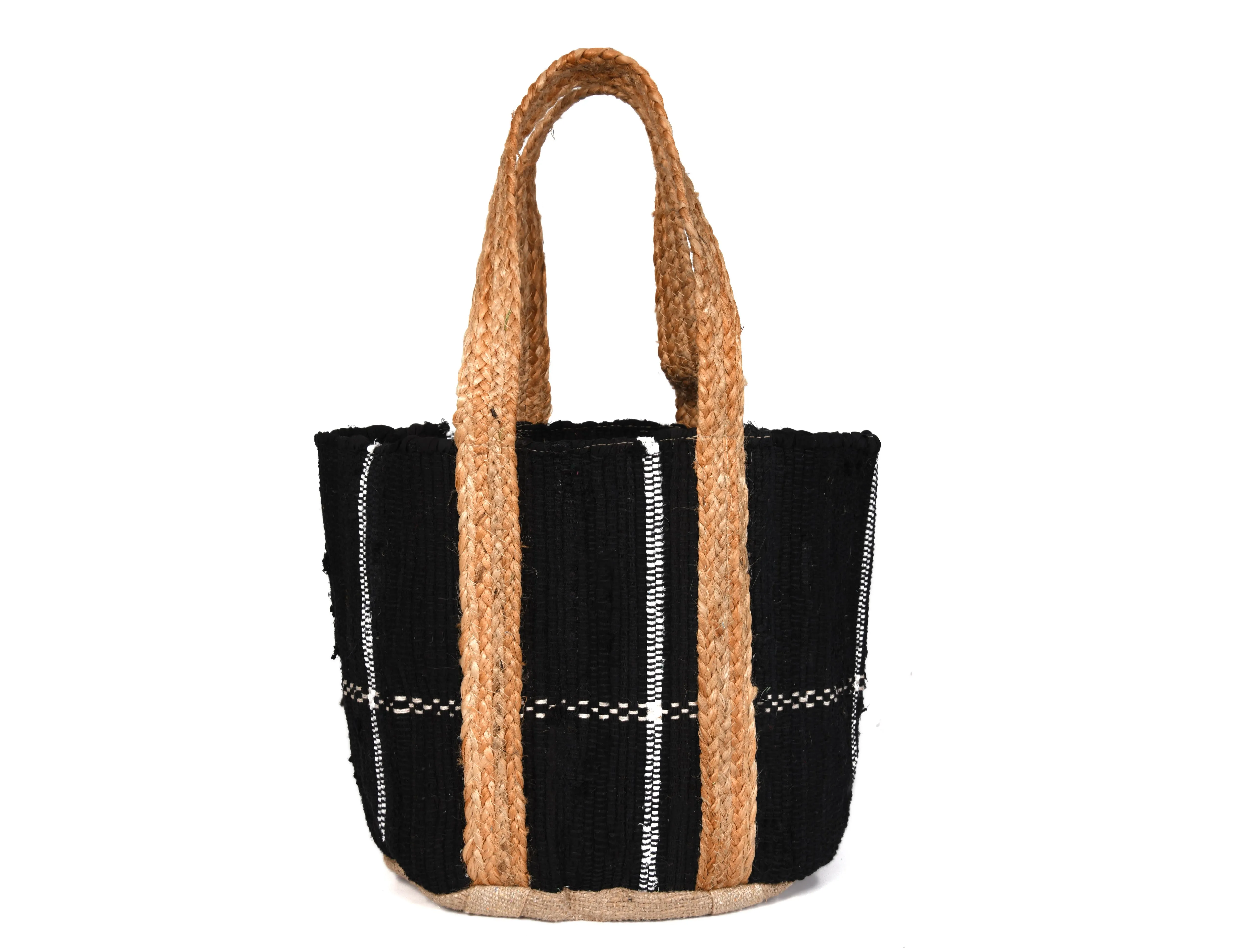 Midnight Waves Jute Tote Bag