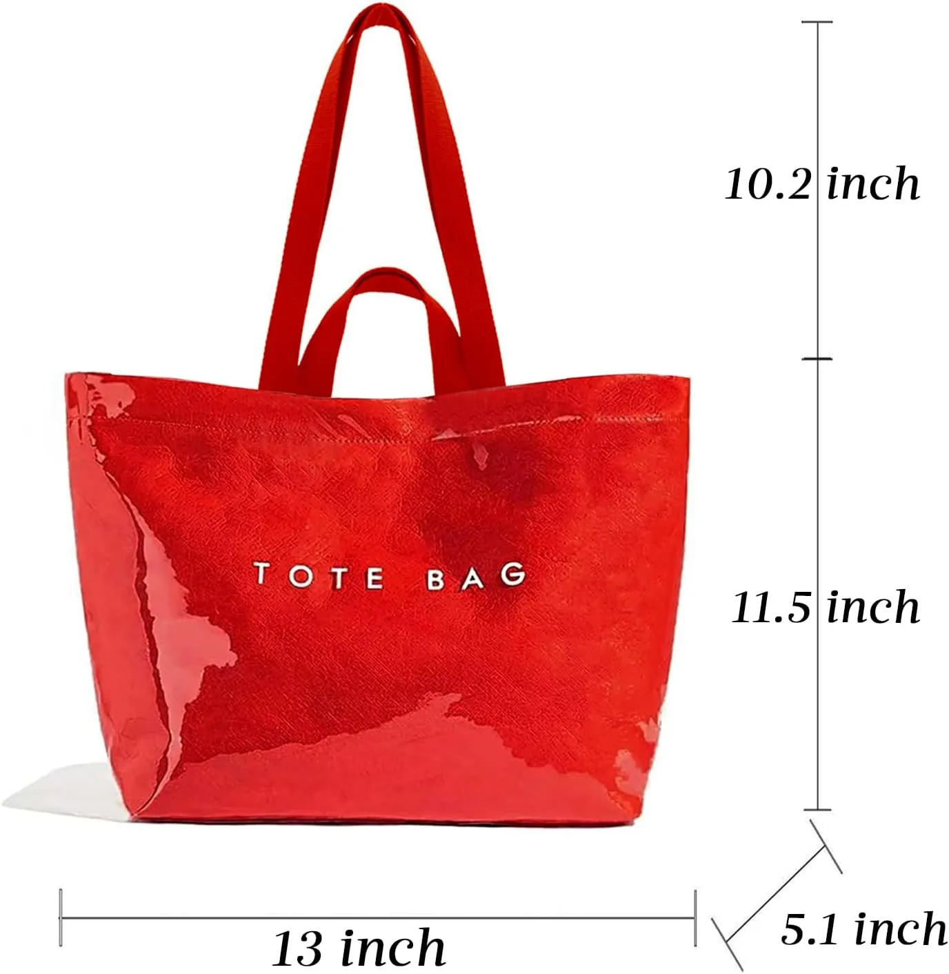MINGRI Large Tote Bags for Women PVC Clear Totes Bag Plastic Carry All Bag Kraft Paper Shoulder Handbag Hobo for Work Travel