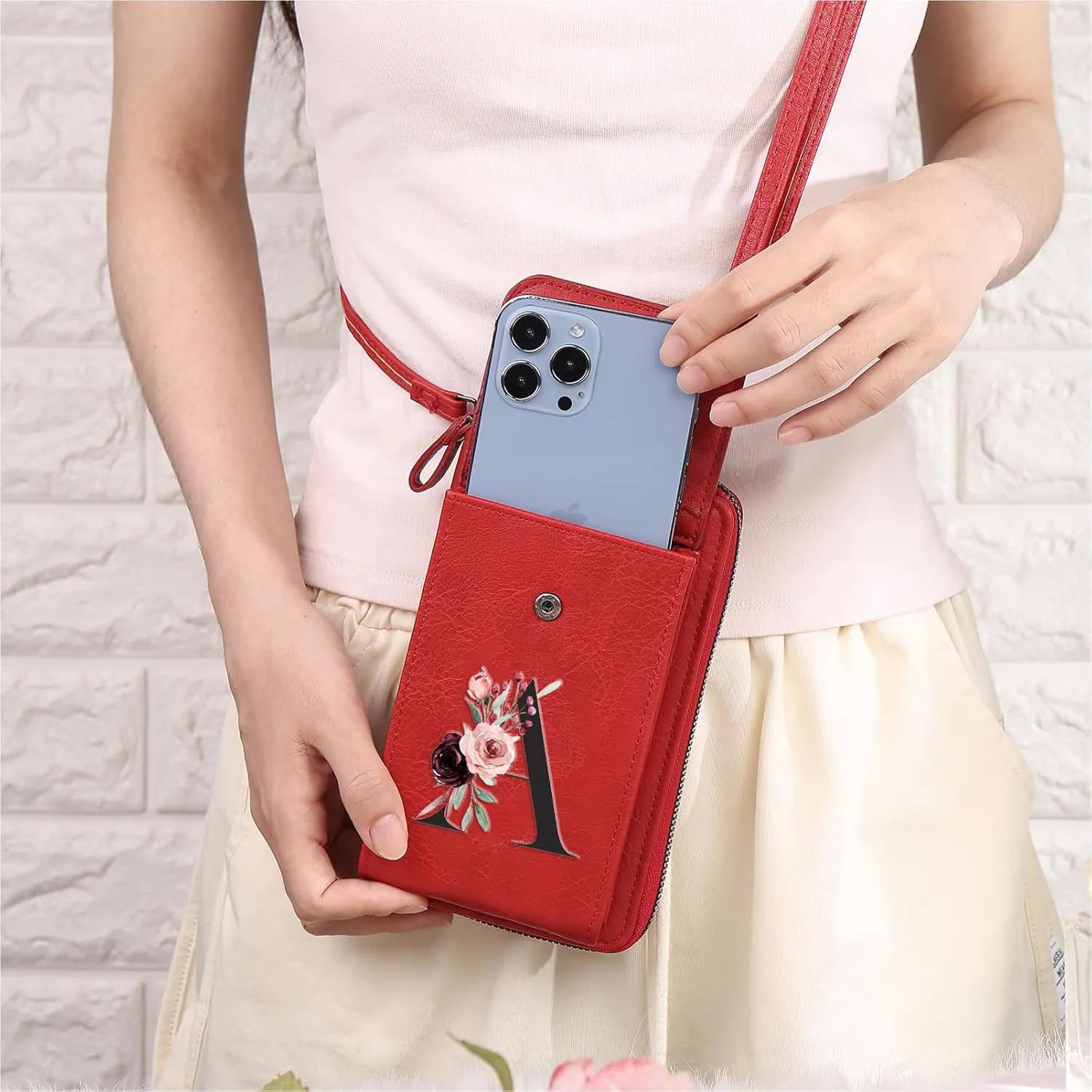 Mini Crossbody Bags for Women Custom Name Small Purse Personalized Initial Womens Crossbody Wallet Cellphone Purse