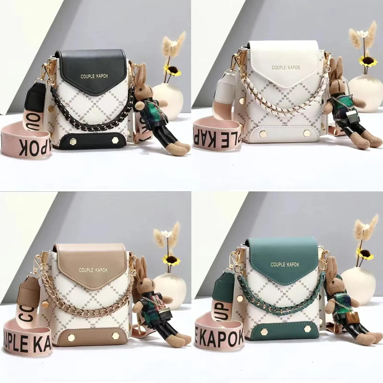 Mini Cute Leather Crossbody Bags for Women,Plaid Cell Phone Shoulder Purses for Women with Hand Carry