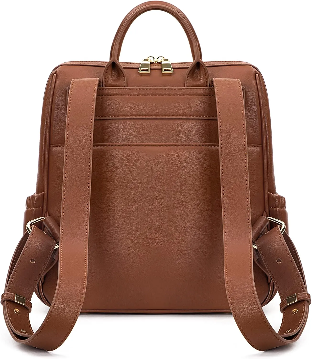 Mini Diaper Bag Backpack-Minimalist bag With Premium Vegan Leather Material With 7 Interior and 5 External Pockets (Cinnamon)