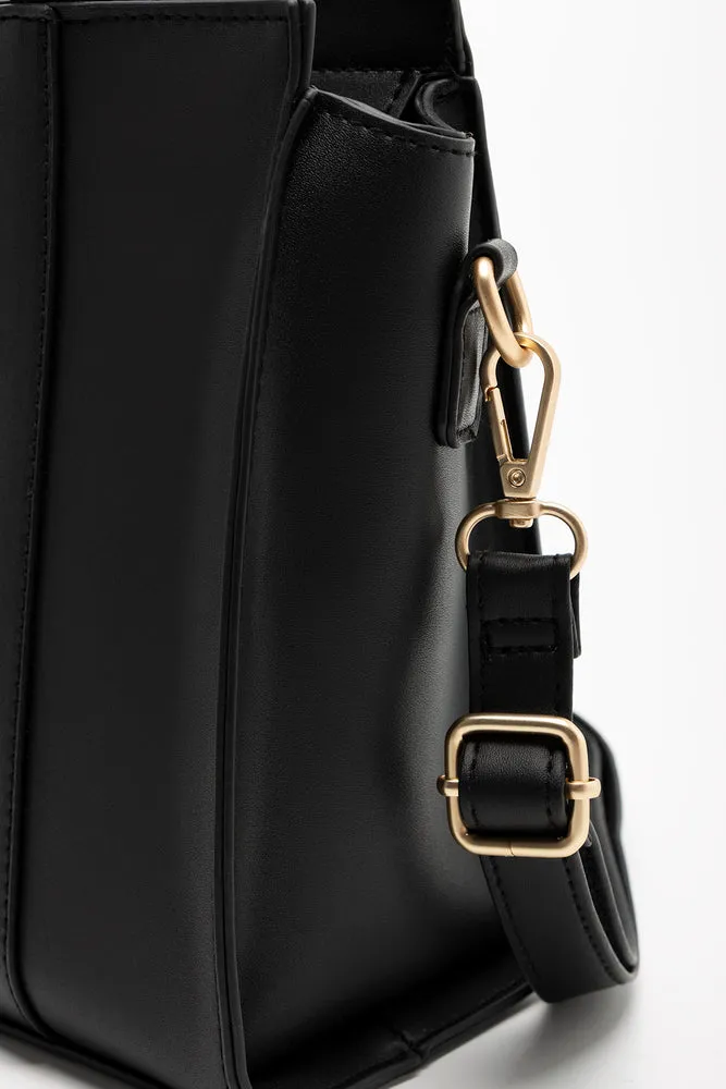 Mini Handbag With Gold Trim Black