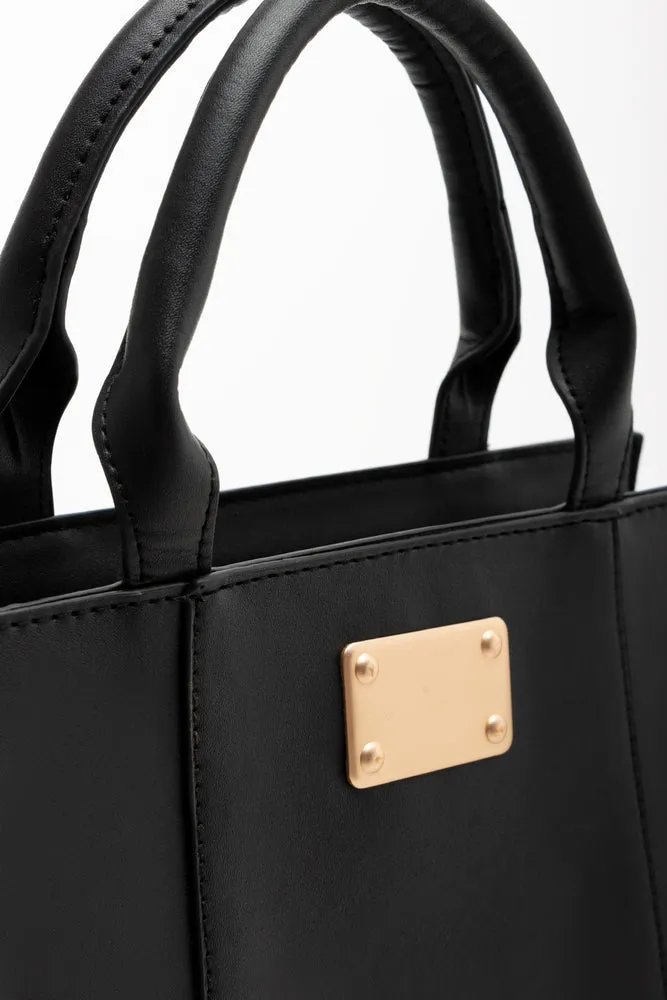 Mini Handbag With Gold Trim Black