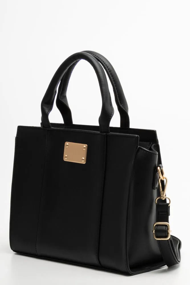 Mini Handbag With Gold Trim Black