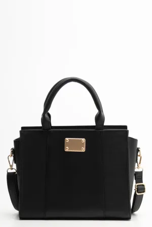 Mini Handbag With Gold Trim Black