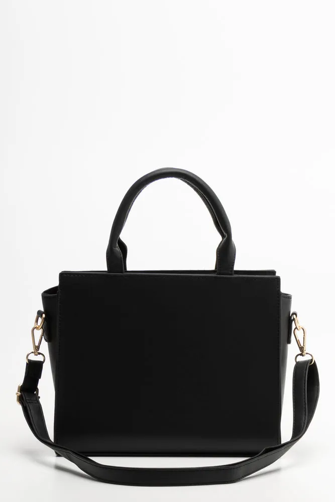 Mini Handbag With Gold Trim Black